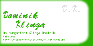 dominik klinga business card